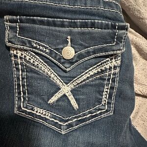 Vanity Women's Blue Jeans with White Stitching